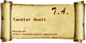 Tandler Anett névjegykártya